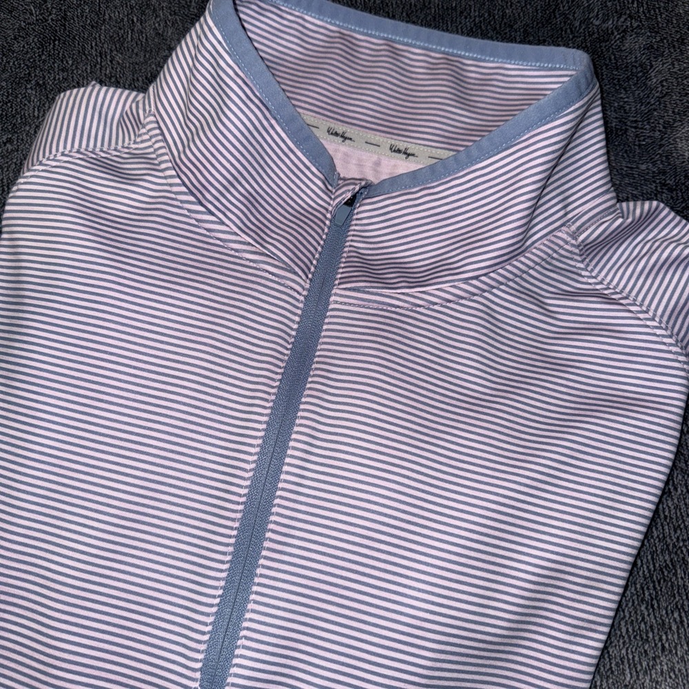 Walter Hagen Mens XL Performance Golf Quarter Zip Athletic Pullover Pink Blue